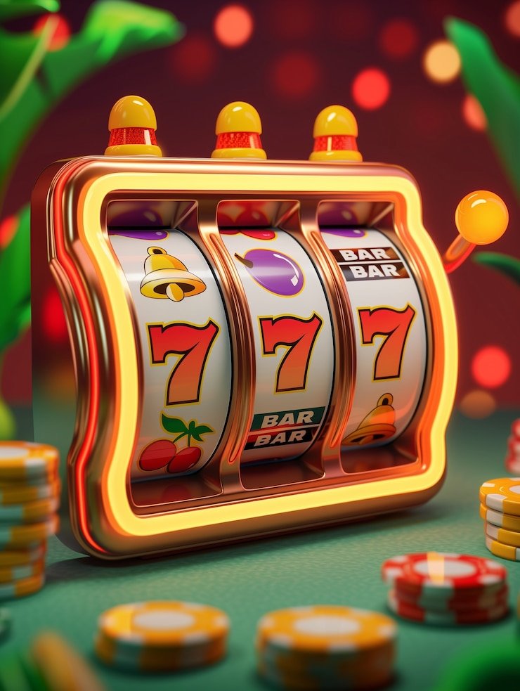 Meja poker dengan dealer dan beberapa pemain mengamati kartu mereka di kasino virtual